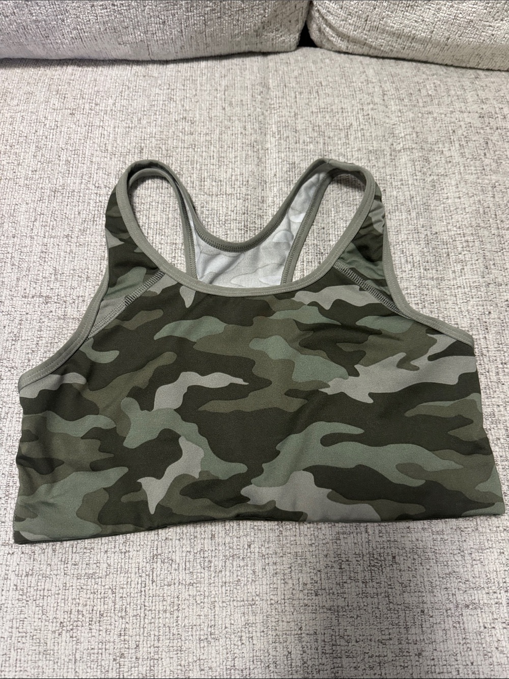 PINK Victoria's Secret Olive Camo Racerback Sports Bra